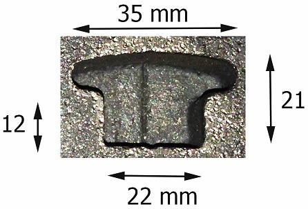 Encoche Patte de scellement latérale gauche180mm